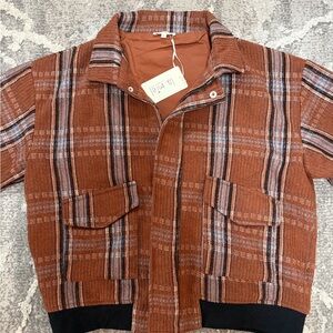 NWT LA MIEL Brushed Checkered Bomber